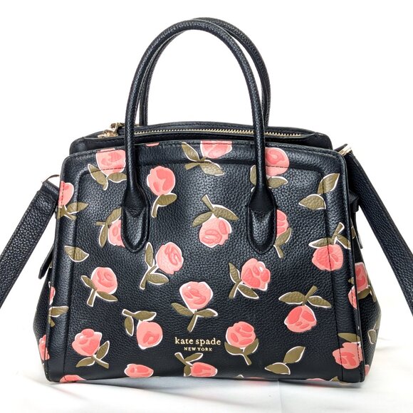 KATE SPADE New York Roses Leather Satchel Crossbody - Picture 2 of 14